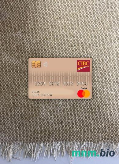 Canada CIBC bank master obciążyć card wygląd fotograficzny skan PSD + zdjęcie